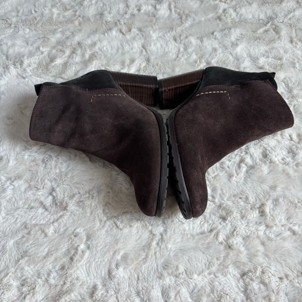 Paul Green Women's Size 3 1/2 (US 6) Brown Suede Leather Ankle Boots - Picture 4 of 6